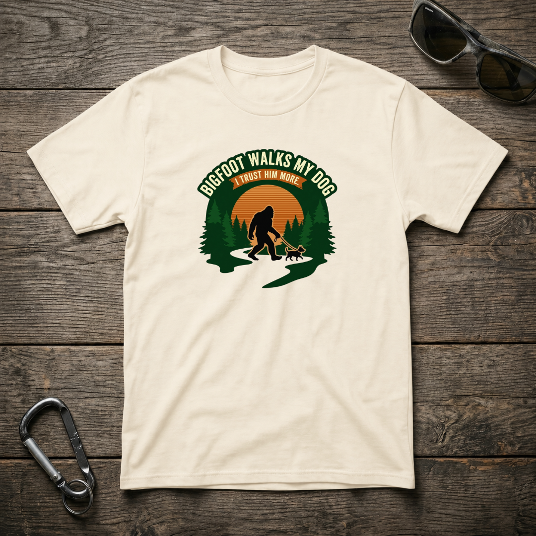 Bigfoot Walks My Dog T-Shirt