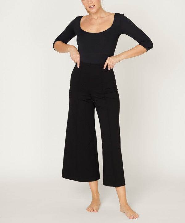 PONTE WIDE LEG ANKLE LENGTH PANTS – Ponte