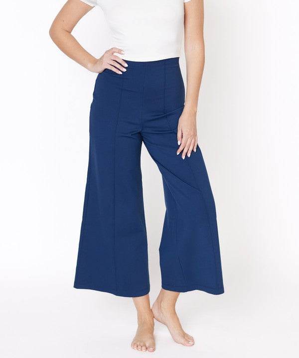 PONTE WIDE LEG ANKLE LENGTH PANTS – Ponte