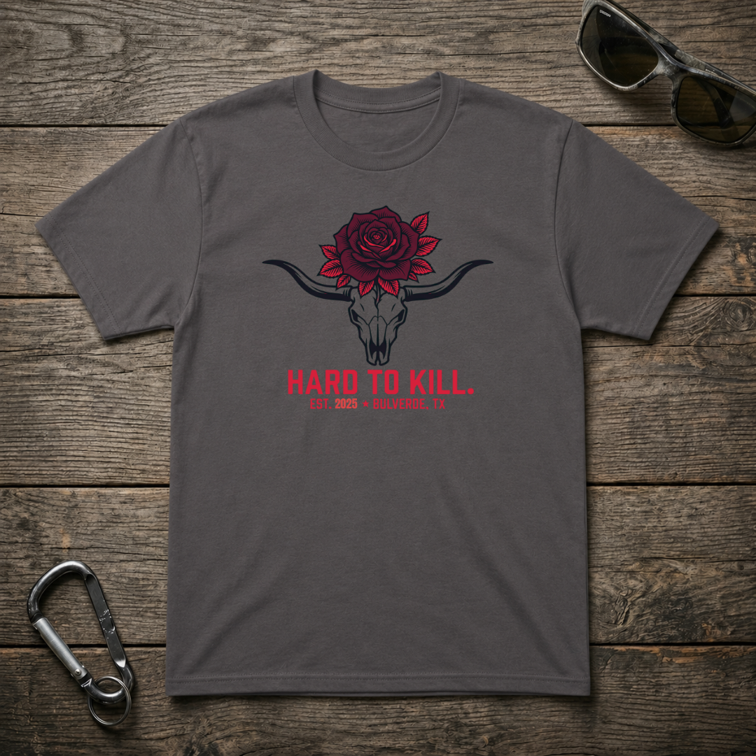 Hard To Kill Long Horn Skull T-Shirt