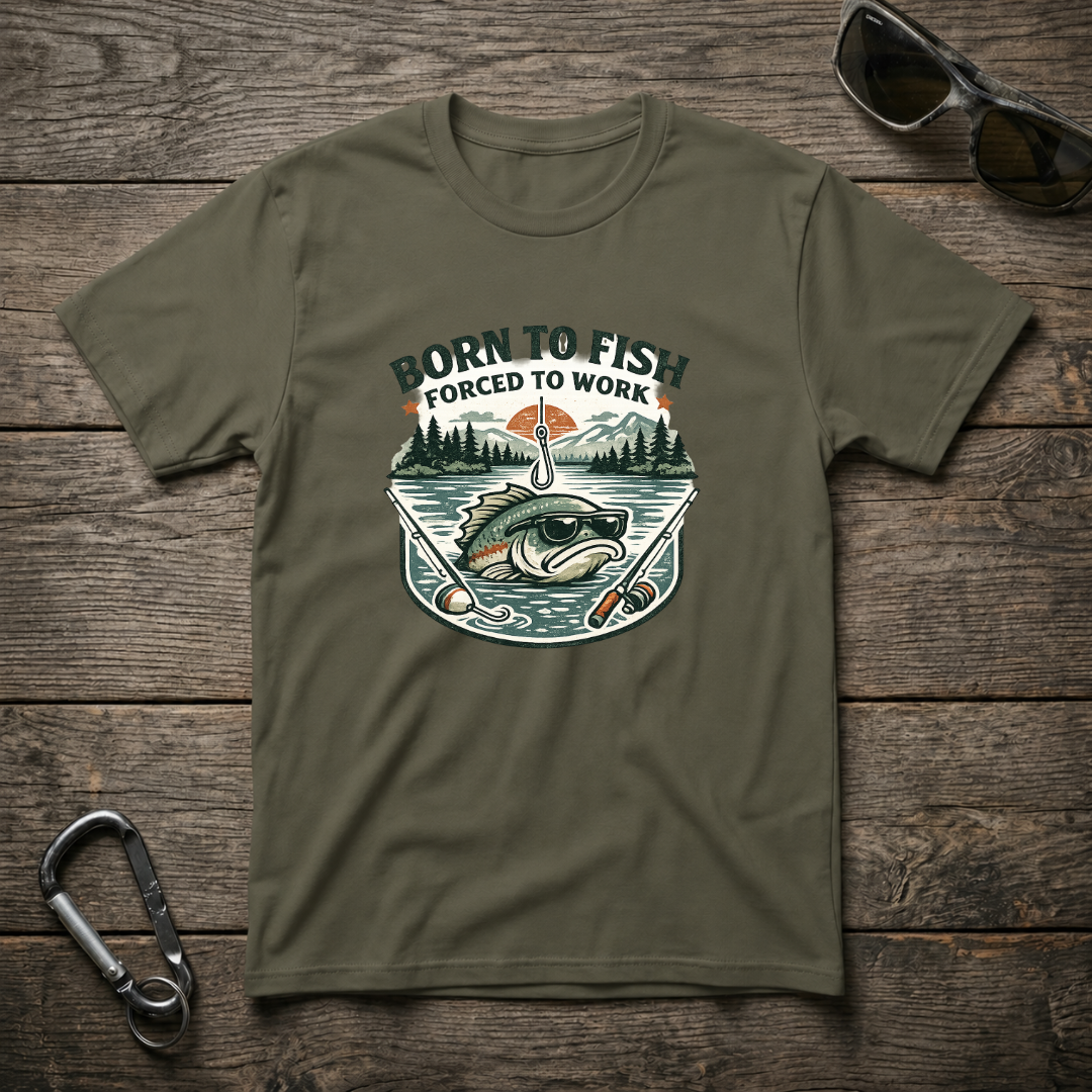 Born to Fish, Forced to Work T-Shirt