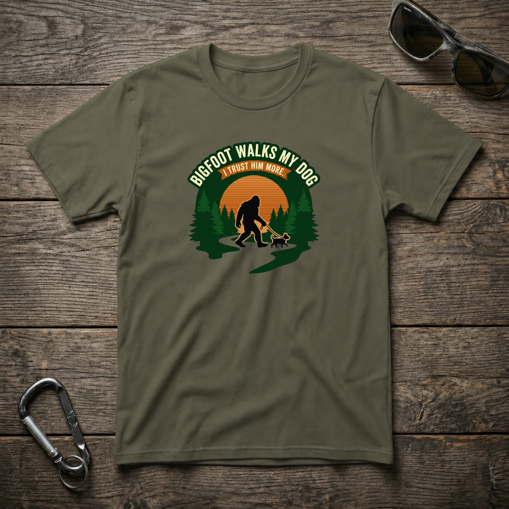 Bigfoot Walks My Dog T-Shirt