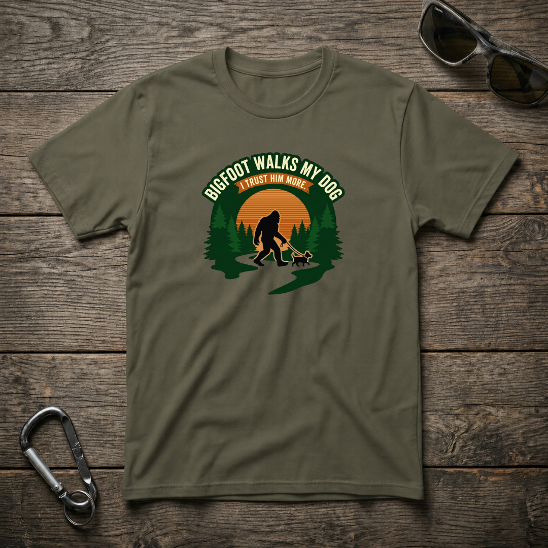 Bigfoot Walks My Dog T-Shirt