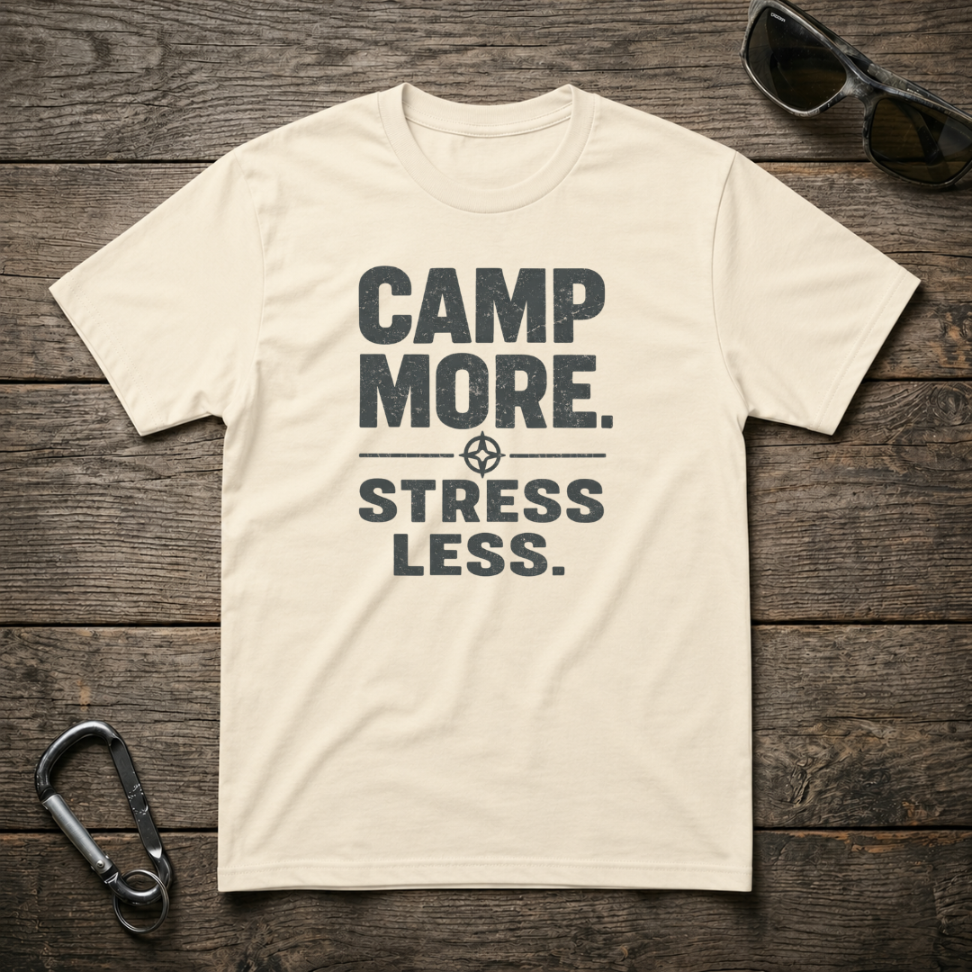 Camp More, Stress Less T-Shirt