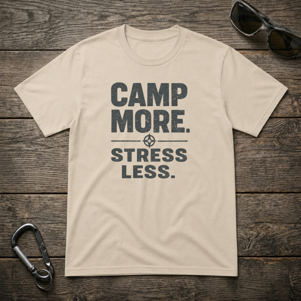 Camp More, Stress Less T-Shirt
