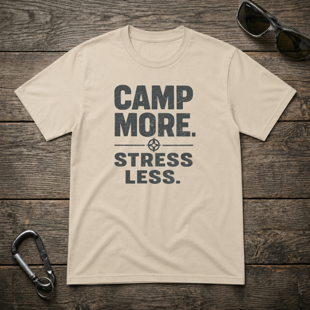 Camp More, Stress Less T-Shirt
