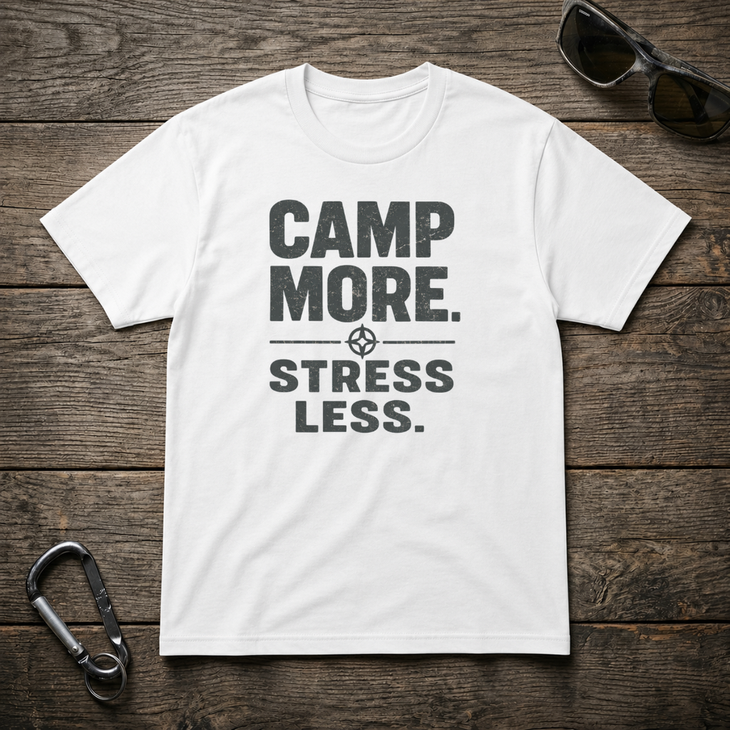 Camp More, Stress Less T-Shirt