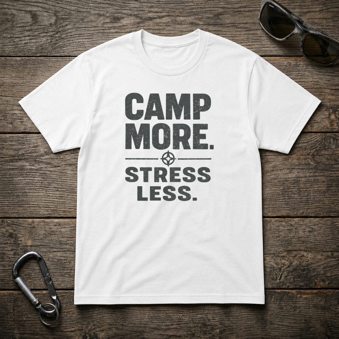 Camp More, Stress Less T-Shirt