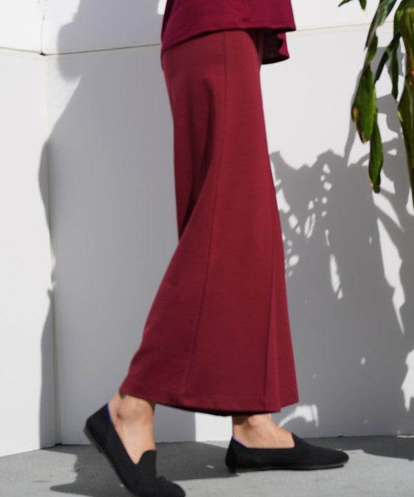 PONTE WIDE LEG ANKLE LENGTH PANTS – Ponte