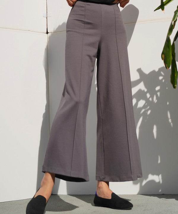 PONTE WIDE LEG ANKLE LENGTH PANTS – Ponte